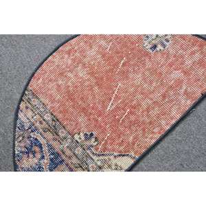 พรมขนสัตว์เย็บปะต่อสีชมพูสีฟ้าแบบดั้งเดิม2.5 x 1.5ft ตุรกีห้องนั่งเล่นพรมยางสนับสนุนรูปสี่เหลี่ยมผืนผ้ารูปแบบห้องโถง - Product Image 5