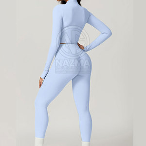 Fashion Style <b>Women</b> Fitness Set Solid Front Logo <b>3</b>-<b>Piece</b> Breathable Quick Dry High Quality Made in Pakistan Wholesale Price - Product Image 2