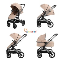 Poussette de luxe portable et pliable 3-en-1 pour bébé, nourrisson et tout-petit, avec nacelle et landau de voyage, OEM ODM