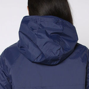 Chaquetas cortavientos con cremallera de patrón sólido para mujer al por mayor técnicas de estampado de tela de algodón suave - Product Image 3