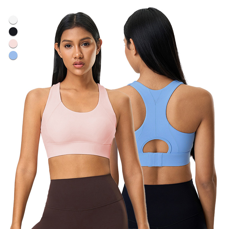 High Impact Sports Bras for Women Full Coverage Compression Support Padded Sports Bra with Adjustable Straps