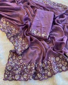 Indian High Demand Classic Heavy Crush Silk Saree para mujeres Bridal Fancy Exclusive Latest Ethnic Wear Saree para mujeres niñas - Product Image 1