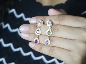 Boucles d'oreilles pendantes en argent sterling avec zircon cubique fait à la main - Product Image 6