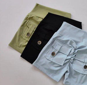 Pantalones cortos de Fitness sin costuras de cintura alta desnuda para mujer con bolsillos pantalones cortos de entrenamiento ajustados para levantamiento de cadera de melocotón para mujer - Product Image 5