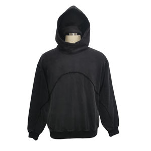 Sweat-shirt à capuche oversize marron en jersey avec logo personnalisé pour hommes - Product Image 1