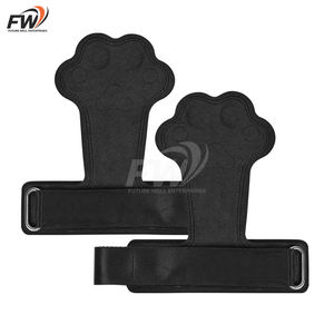 Guantes de fitness para hombres y mujeres, banda de agarre, protector de palma, equipo auxiliar de cuero vacuno para barra horizontal - Product Image 6