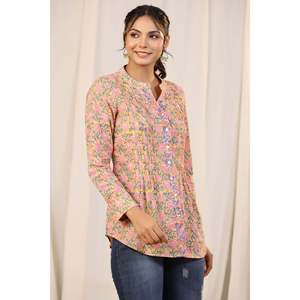 Top Corto Amarillo de Satén con Estampado a Mano, Encaje y Cuello Asimétrico para Mujer, Estilo Bohemio, Talla XL - Product Image 2
