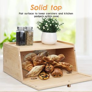 Kitchen Canister Bread Box Bread Bin Tea <b>Sugar</b> Coffee With Bamboo Lid Storage Container - Product Image 2