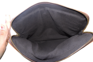 Tùy chỉnh cổ điển nâu da chính hãng trường hợp máy tính bảng dễ dàng để thực hiện unisex dây kéo gần hơn túi duy nhất cho văn phòng hàng ngày sử dụng - Product Image 5