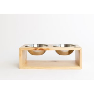 Comedero lento interactivo elevado para mascotas Diseño de madera redondeada para gatos y perros - Product Image 4