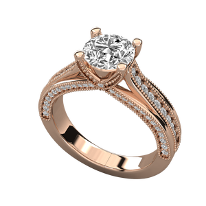 Bague de fiançailles solitaire en or 10 carats pour femme avec diamant rond cultivé en laboratoire (1,42 ct) - Product Image 5