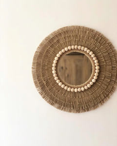 <b>Beads</b> with Jute <b>Mirror</b>, Jute Wall Hanging <b>Mirror</b>, Bedroom Decor Gift, Boho <b>Mirror</b>, Living Room Decor Christmas Gift Housewarming - Product Image 5