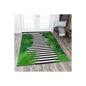Alfombra esponjosa con estampado digital Jacquard con diseño de Palma Alfombra de pasillo rectangular para decoración de dormitorio para uso en la sala de estar - Product Image 1