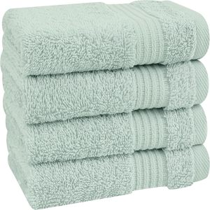 Cotton Paradise 100% Cotton Turkish Washcloth Set for Bathroom, 4 Piece Soft Absorbent <b>Small</b> Hand Face <b>Towels</b> Wash Rags - Product Image 1