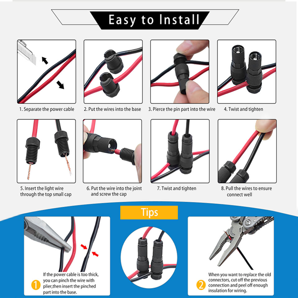 YXY IP65 Waterproof Low Voltage Wire Cable Connector