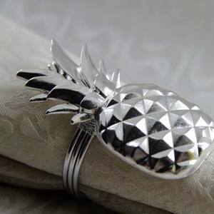 Decoration Wedding Celebration Table Plate Silver Hammered Design Stainless Steel Elegant Gold Round Modern Napkin <b>Ring</b> - Product Image 2