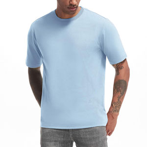 เสื้อยืดกีฬาไซส์ใหญ่พิเศษของผู้ชาย180gsm ระบายอากาศได้ดีแห้งเร็วคอกลมย้อมธรรมดาเฮฟวี่เวท - Product Image 1