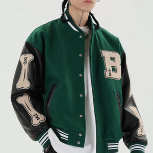 Custom <b>Vintage</b> Wool <b>Varsity</b> <b>Jacket</b> for Boys/Girls Premium Winter Leather Sleeves Embroidered Letterman Pattern Hooded Men - Product Image 3