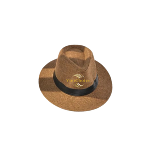 Sombrero de Paja Estilo Panamá Unisex, Parte Superior Plana, Bordado a Mano, Material de Papel, Verano, Playa, Aire Libre, Casual, Viajes, Pesca, Uso Diario - Product Image 1