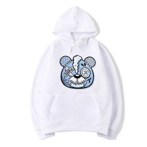 Offre Spéciale Logo personnalisé patchs en chenille ours conception sweat-shirt en vrac fer sur sweats à capuche Style au Pakistan pour vêtements tissu sergé - Product Image 1