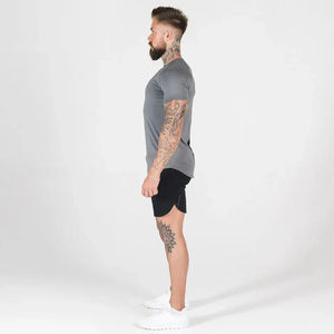 High Quality Wholesale Gym Clothing Shorts Sleeve Slim Fit Gym T <b>Shirt</b> for Men New Gym Men's T <b>Shirts</b> - Product Image 5