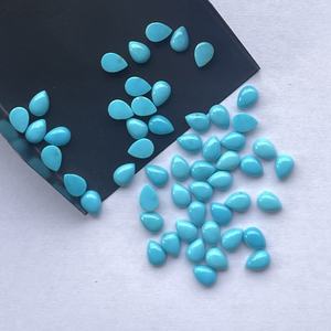 4มม. 6มม. 8มม. สีฟ้านอนความงามสีฟ้าเทอร์ควอยซ์ลูกแพร์เรียบอัญมณีหลวม DIY สำหรับเครื่องประดับทำแหวนจี้ - Product Image 4