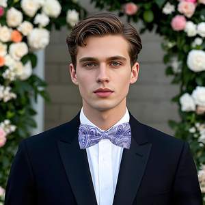 Venta caliente nueva moda corbatas de seda hombres diseño personalizado moda impreso estilo de negocios pajaritas rayas patrón al por mayor OEM - Product Image 6