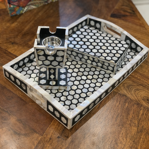 Plateau de service en résine incrustée fait à la main, brûleur Mabkhara, porte-encens décoratif pour les célébrations de l'Aïd, cadeaux - Product Image 3