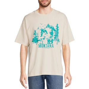 T-shirts pour hommes surdimensionnés à manches courtes de haute qualité 100% coton avec logo et couleur personnalisés - Product Image 1