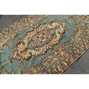 Alfombra de lana Floral tradicional azul Beige, área grande de 5,1x8,4 pies, diseño rectangular de retazos para pasillo, habitación, área de cabecera de látex - Product Image 5