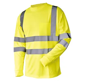 UV 보호 높은 가시성 티셔츠 통풍구 긴 소매 하이 비스 작업복 하이 비스 짧은 긴 소매 안전 티셔츠 반사