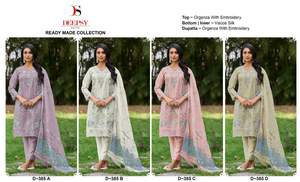 Precioso aspecto hermoso estilo ropa estilo puro Organza Salwar Suit & Dupatta con bordado Khalti & Inner Work Foe Sale - Product Image 3
