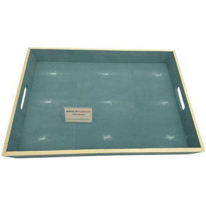 Plateau de service décoratif personnalisé DPC en imitation peau de requin turquoise, décoration de table basse, modèle 013 - Product Image 3