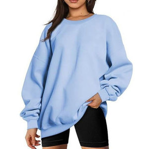 Sweat-shirt en coton grande taille pour hommes, sweat-shirt mode d'hiver, col rond, imprimé solide, fourniture en gros, polyester/coton - Product Image 2