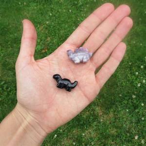 Mini figurine de dinosaure en cristal sculpté 1 pouce petite sculpture d'animaux en pierre - Product Image 4