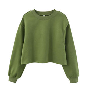À la mode femmes haut court à capuche sweat coton polaire Polyester sportif Style décontracté importé Pakistan hiver - Product Image 4
