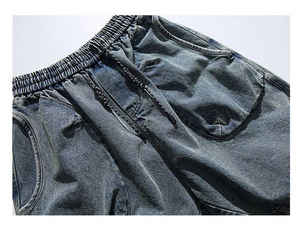 2024 Pantalones cortos con bolsillo para hombre Fit Baggy Jeans Short Dark Denim - Product Image 4