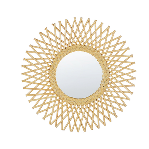 Espejo de pared de mimbre redondo negro natural al por mayor estilo de diseño artesanal para decoración rústica del hogar para sala de estar FÁBRICA DE Vietnam - Product Image 4