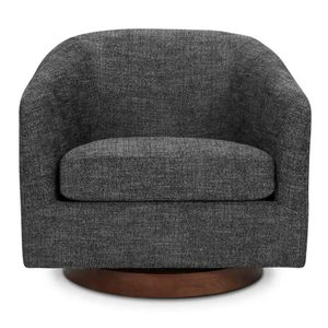 Modern Contemporary Swivel Leisure Chair Upholstered Fabric Wooden Base for Living Room Villa Hotel Lounge - Product Image 2