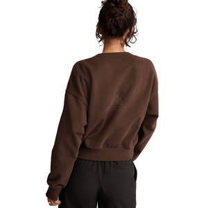 Sweat-shirt à manches longues à col rond pour femme - Sweat-shirt ample tendance pour l'entraînement 100% coton polaire - Product Image 2