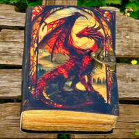 Carnet Grimoire Dragon Animal Fait Main 400 Pages en Cuir Véritable avec Papier à Bords Frangés Style Arbre de Vie – Cadeau Fête des Mères Classique