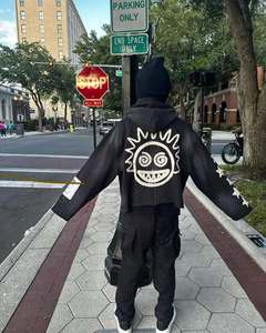 เสื้อมีฮู้ดผ้าคอตตอนแบบสตรีทแวร์ทรงหลวม - Product Image 2