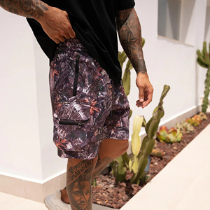 Wholesale Custom Camouflage Print <b>Basketball</b> Shorts For Men <b>5</b> Inches Inseam Breathable Hip Hop Jogging Short length Shorts - Product Image 5
