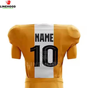 Nuevo diseño de conjuntos de entrenamiento de fútbol americano, uniforme transpirable de manga corta con servicio OEM - Product Image 4