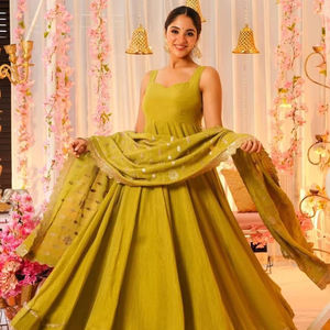 ชุดเดรส anarkali สีเขียว salwar kameez anarkali ชุดเดรสชุดเดรสชุดอินเดียสำหรับผู้หญิง - Product Image 1