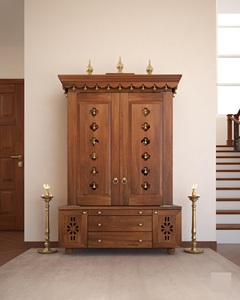 Large Wooden Pooja <b>Mandir</b> Handmade Temple Cabinet Traditional Indian Prayer Unit For Home Hotel Living Room KA1014 - Product Image 1