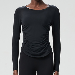 Manteau d'hiver et d'automne respirant à séchage rapide, col rond surdimensionné, manches longues, pour femmes, en spandex/nylon, cardigan ouvert sur le devant, une pièce - Product Image 1