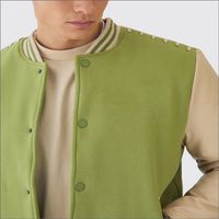 Veste universitaire d'hiver OVO avec logo frontal, imperméable, coupe-vent, style streetwear, manches longues, poignets côtelés, tissu 100% laine