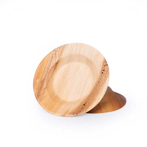 Assiette jetable de 9 pouces de qualité supérieure, bord doré blanc, en bois, légère, biodégradable, style moderne pour mariage - Product Image 3