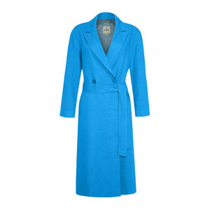 Abrigo Largo de Lino Cruzado para Mujer - Transpirable, Elegante y Lujoso para Primavera e Invierno - Product Image 1